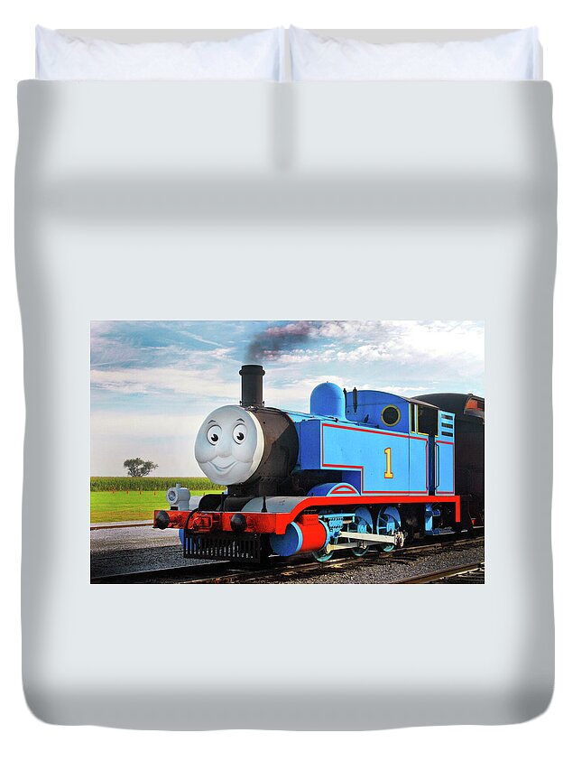 D2-rr-0919 Duvet Cover featuring the photograph Thomas The Train by Paul W Faust - Impressions of Light