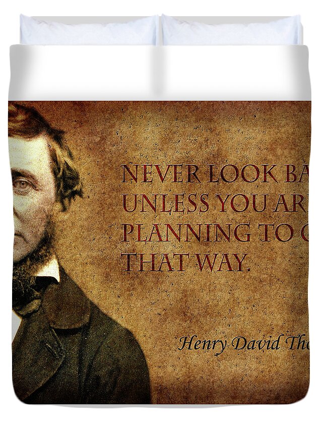 Thoreau Duvet Cover featuring the photograph Thoreau Quote 2 by Andrew Fare