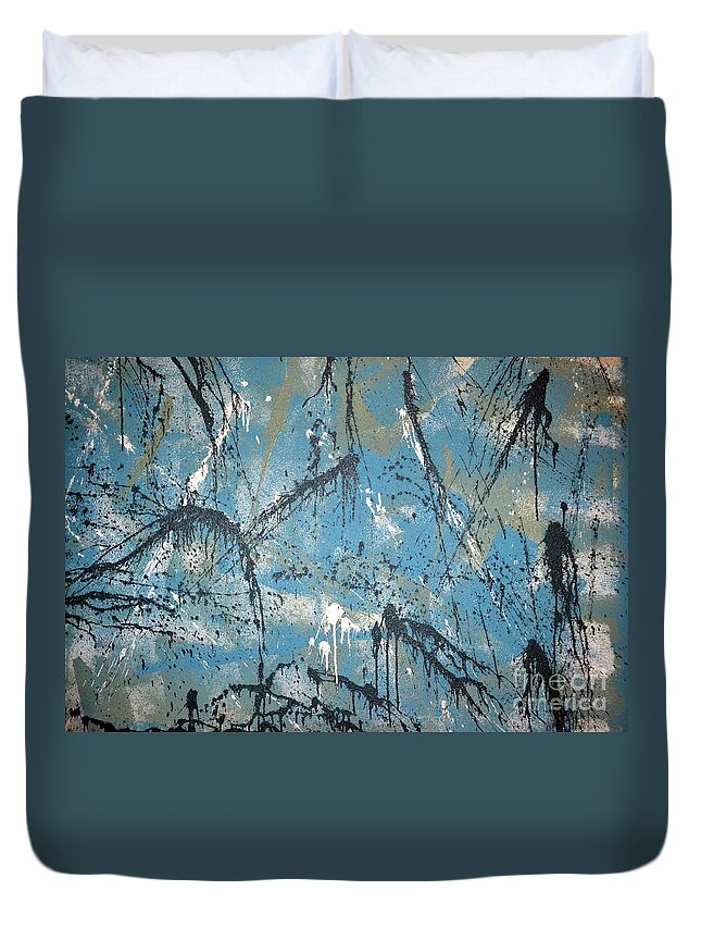 Abstract Duvet Cover featuring the photograph Three by Diane montana Jansson