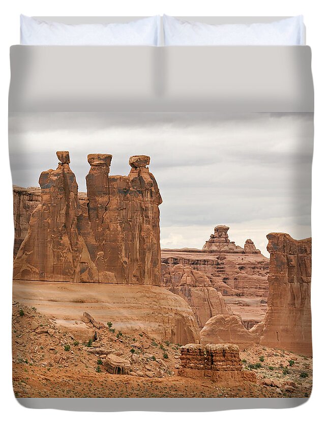 Stone Duvet Cover featuring the digital art Three Gossips by Peter J Sucy