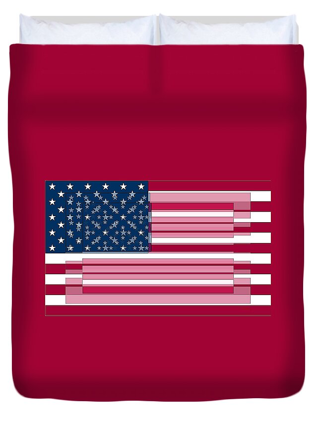 American Flag Duvet Cover featuring the digital art Three Layered Flag by David Bridburg