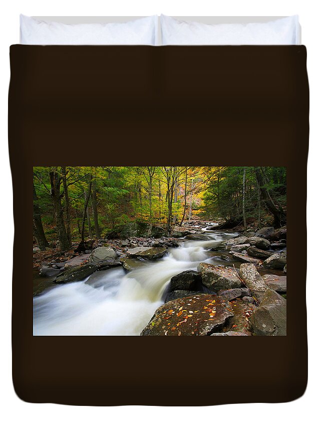 Fall Duvet Cover featuring the photograph Three Seconds in Fall by Neil Shapiro