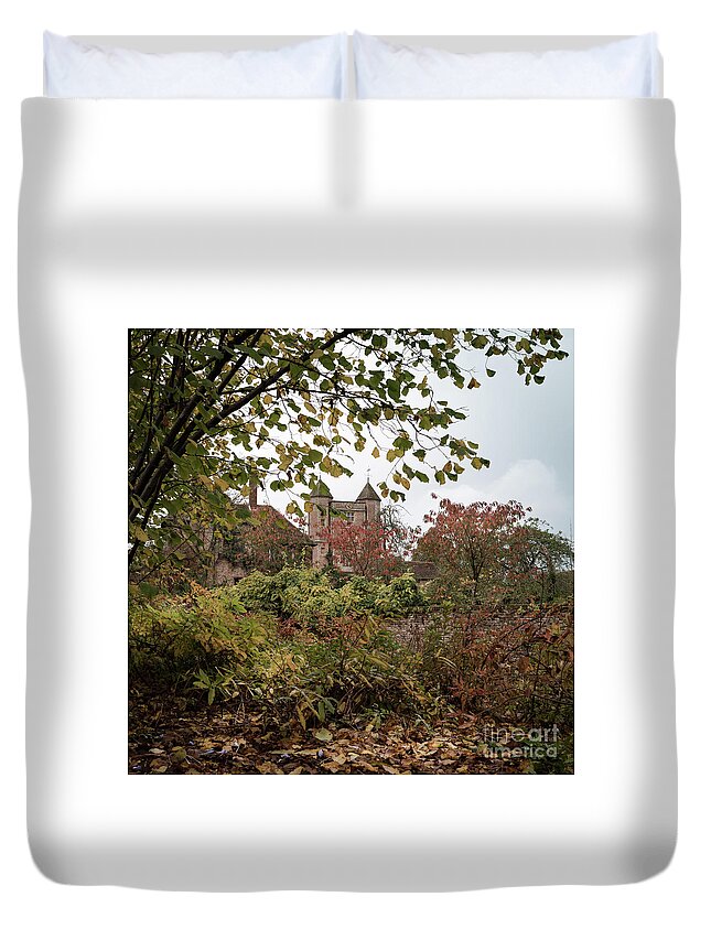 Russet Duvet Cover featuring the photograph Through Leaves, Sissinghurst Castle Gardens by Perry Rodriguez