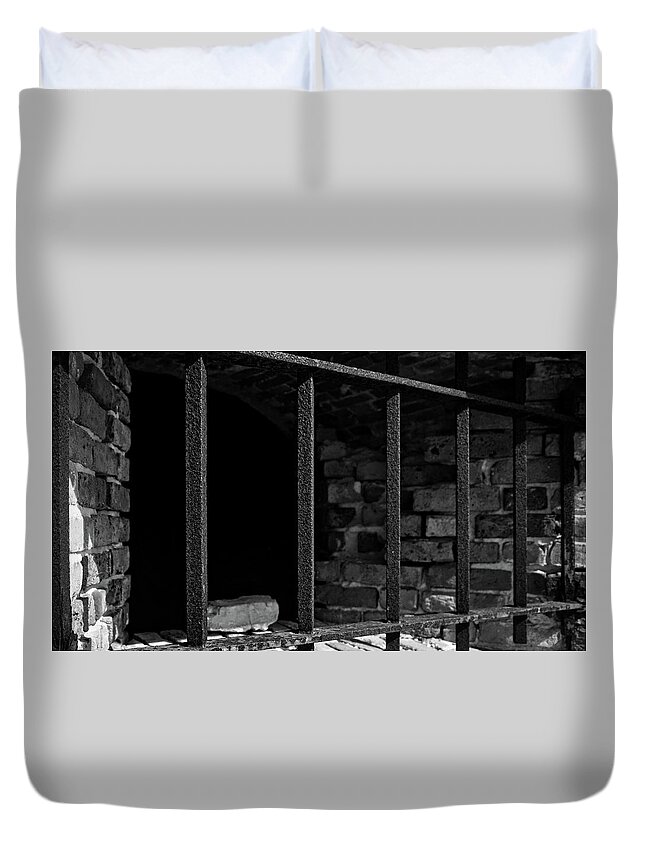 Historic Duvet Cover featuring the photograph Through the bars 2 by George Taylor