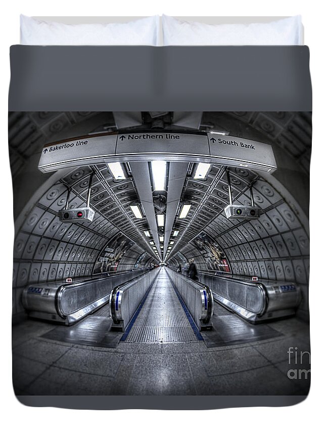 Architecture Duvet Cover featuring the photograph Through The Tunnel by Evelina Kremsdorf