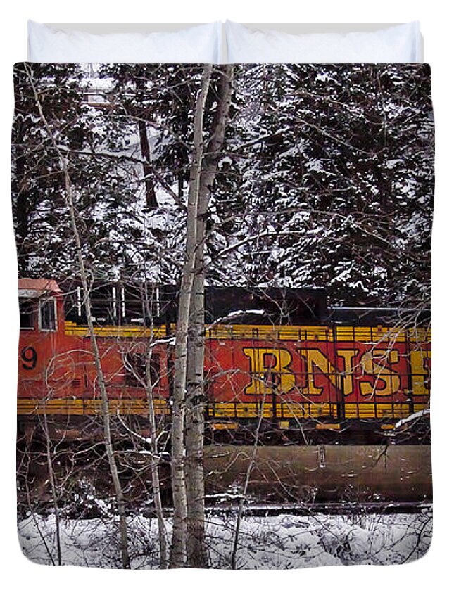 Train Duvet Cover featuring the photograph Through the Woods by Albert Seger
