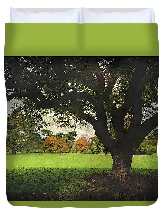 Trees Duvet Cover featuring the photograph Throw Your Arms Around the World by Laurie Search