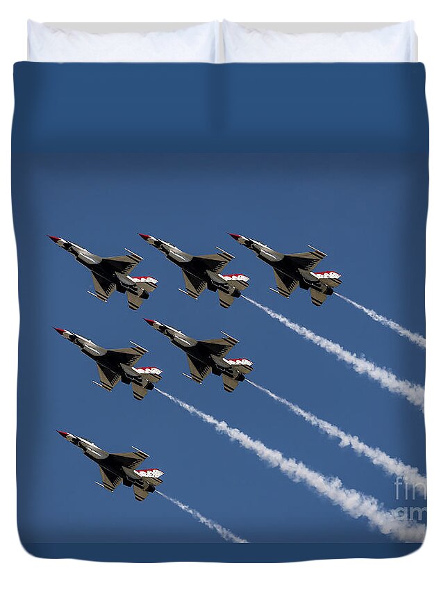 Thunderbirds Duvet Cover featuring the photograph Thunderbird Formation by Andrea Silies