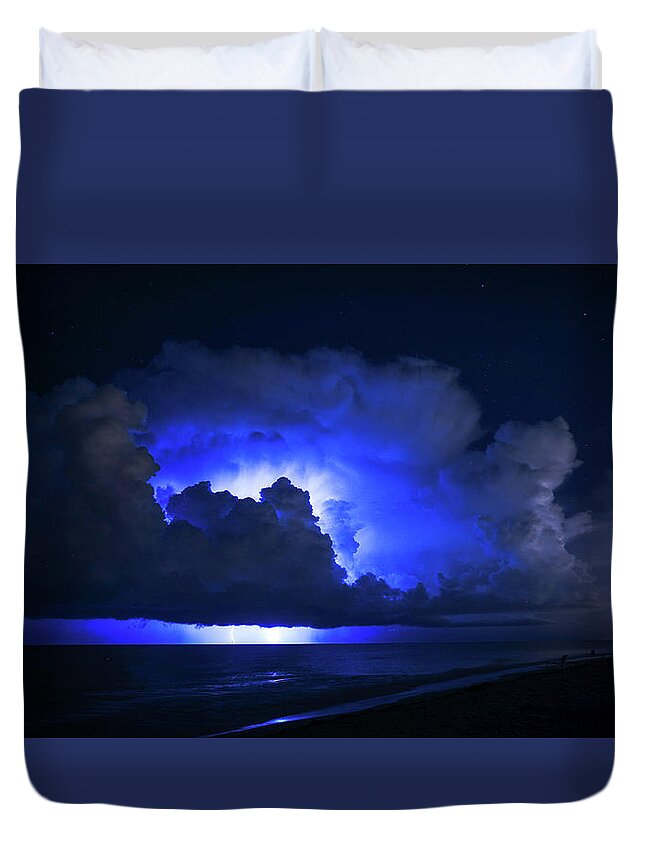Florida Duvet Cover featuring the photograph Thunderstorm City Delray Beach Florida by Lawrence S Richardson Jr