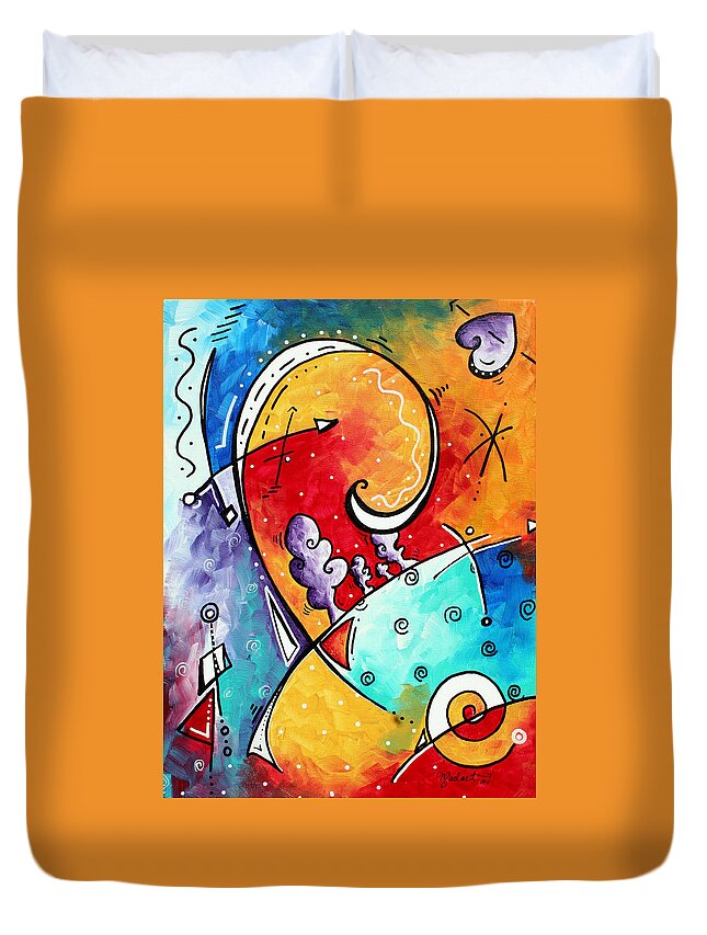 Original Duvet Cover featuring the painting Tickle My Fancy Original Whimsical Painting by Megan Duncanson