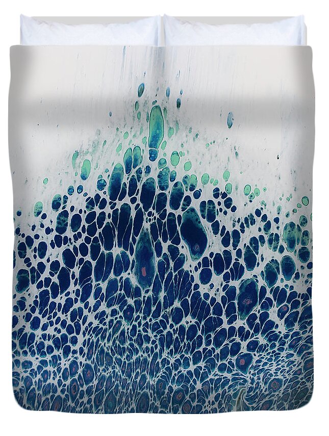 Abstract Duvet Cover featuring the painting Tideless Sea by Joanne Grant