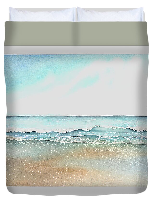 Gulf Coast Duvet Cover featuring the painting Tides by Hilda Wagner