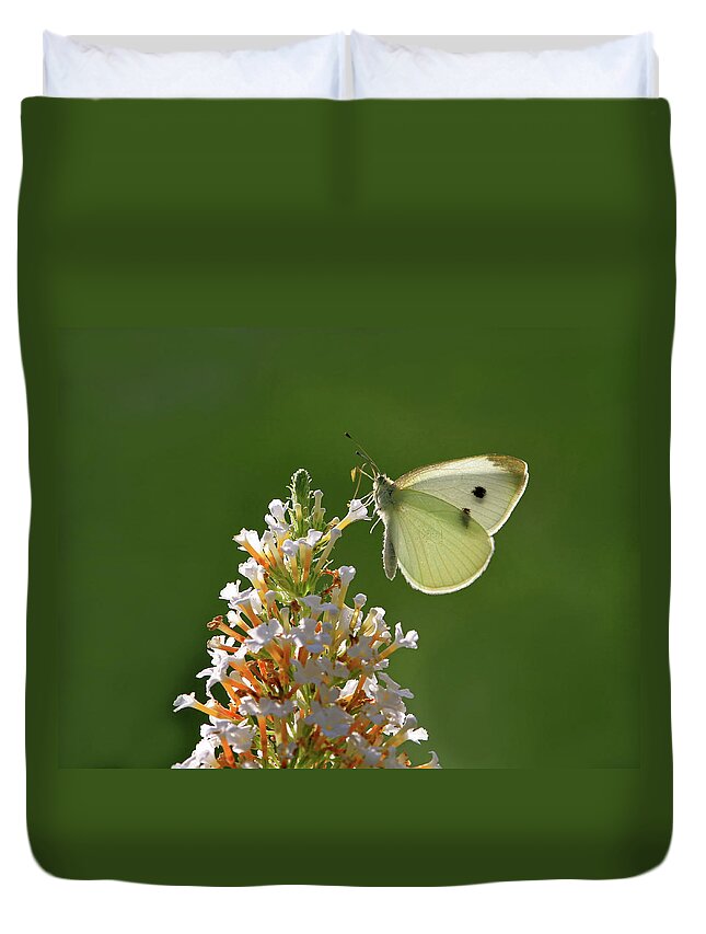 Cabbage White Duvet Cover featuring the photograph Tight Grip by Donna Kennedy