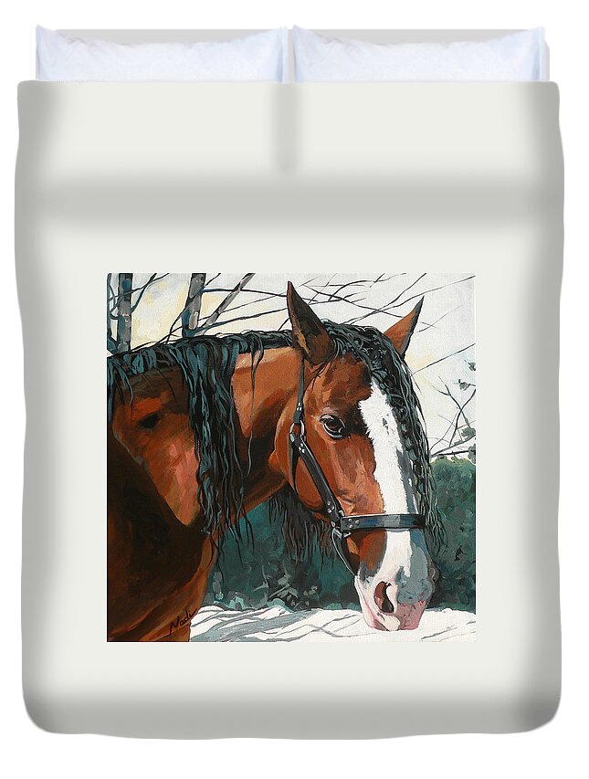 Shire Duvet Cover featuring the painting Timber by Nadi Spencer