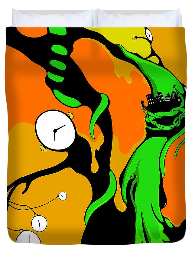 Vine Duvet Cover featuring the drawing Time Bandits by Craig Tilley