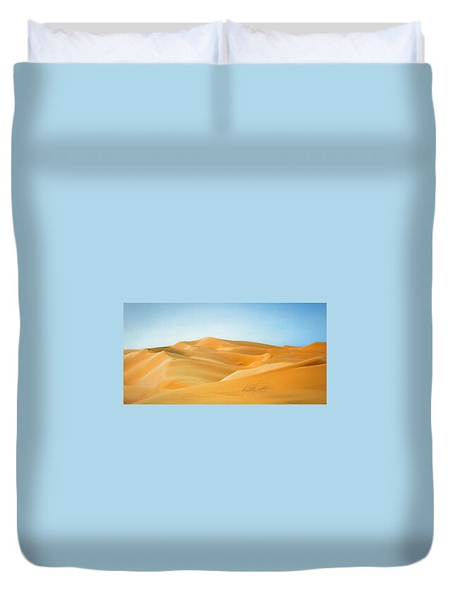 Orange Duvet Cover featuring the digital art Time by Dan Stone