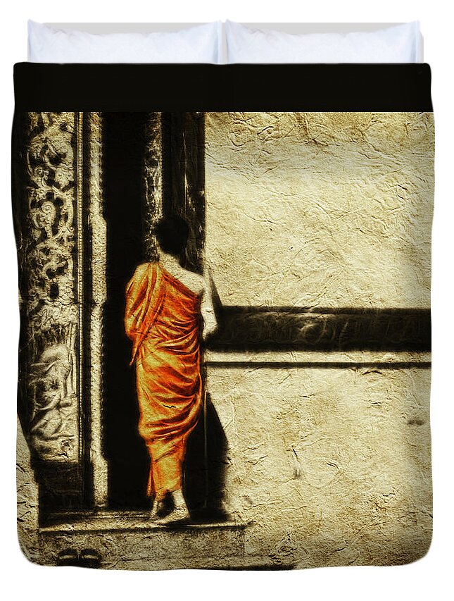 Buddha Duvet Cover featuring the photograph Time for Prayer by Cameron Wood