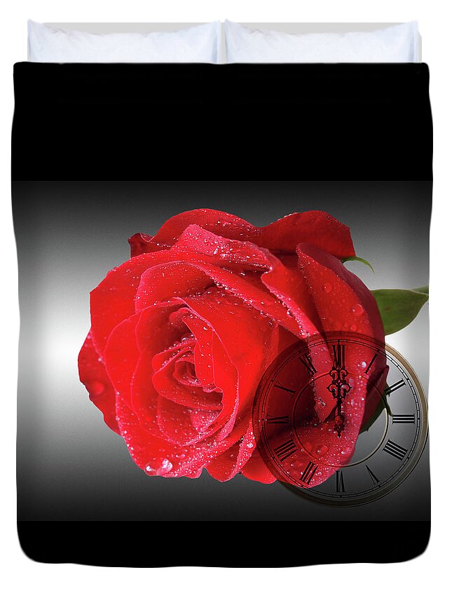 Rose Duvet Cover featuring the photograph Time For Romance by Gill Billington