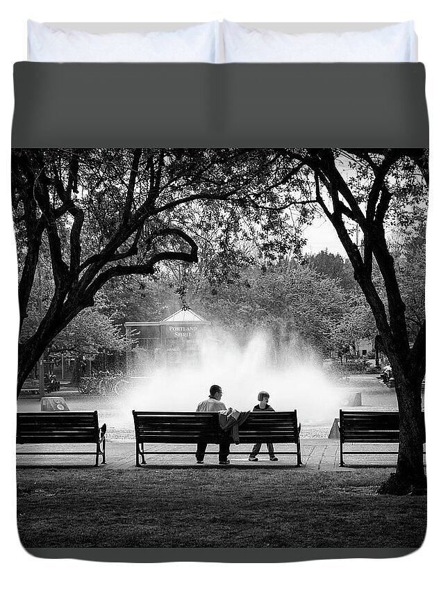 People Duvet Cover featuring the photograph Time Spent Together by Steven Clark