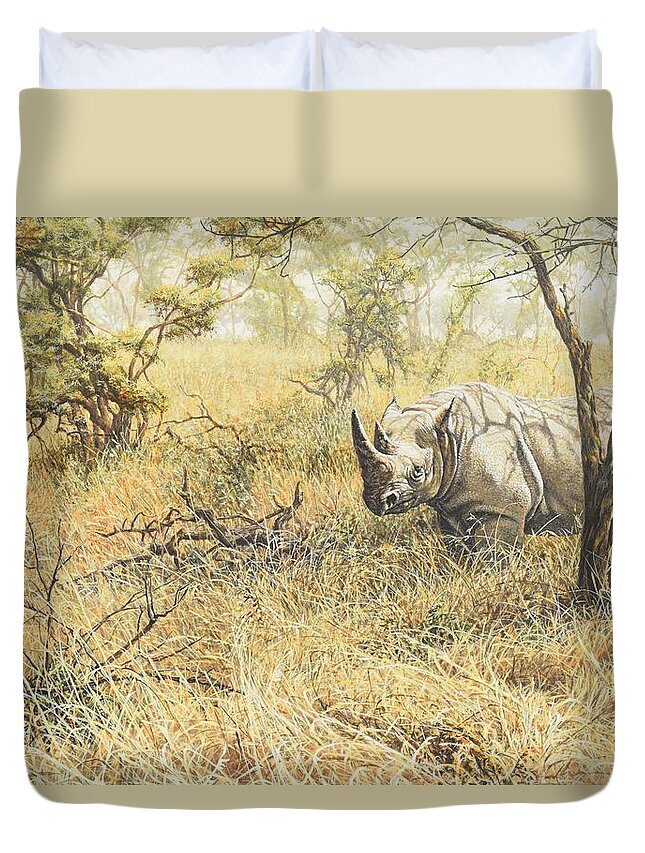 Wildlife Paintings Duvet Cover featuring the painting Time To Move On by Alan M Hunt