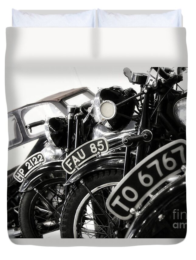 Motorcycles Duvet Cover featuring the photograph Time Warp by Phil Cappiali Jr