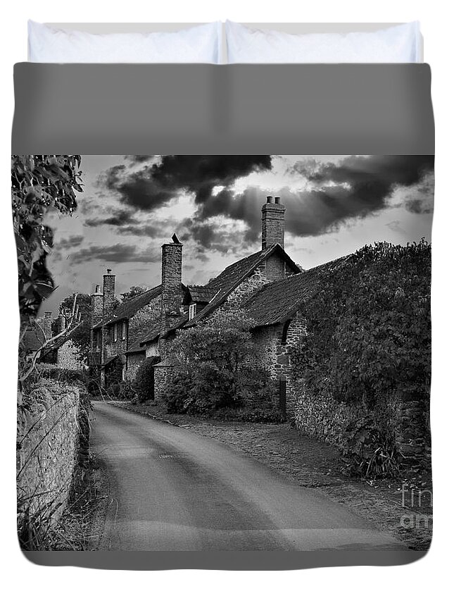 Black And White Duvet Cover featuring the photograph Timeless Bossingham by Richard Denyer