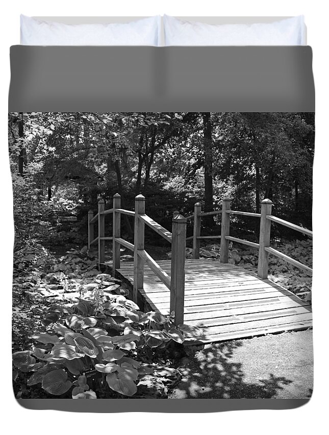 Bridge Duvet Cover featuring the photograph Timesaver by Michiale Schneider