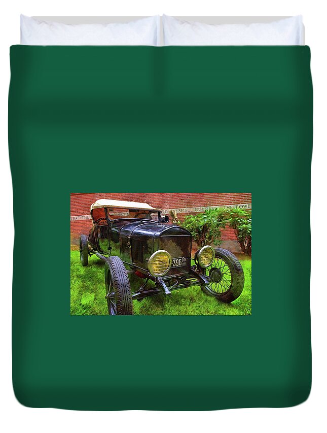 Model T Ford Duvet Cover featuring the photograph Tin Lizzie by Thom Zehrfeld