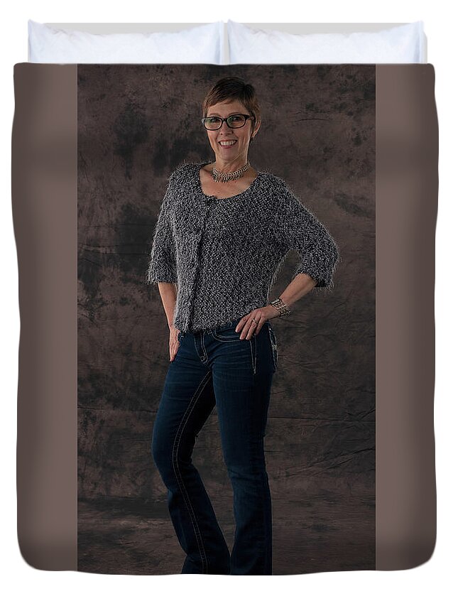 Tina Richard Duvet Cover featuring the photograph Tina Always Ready by Gregory Daley MPSA
