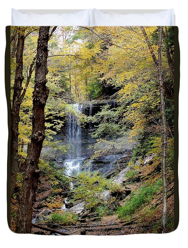 Digital Photograph Duvet Cover featuring the photograph Tinker Falls by David Lane