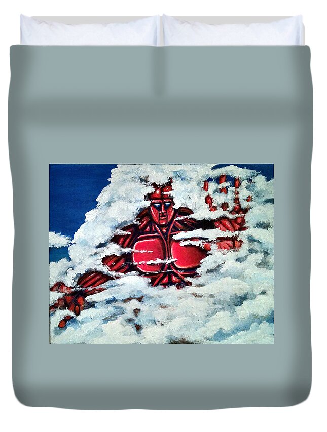 Titan Duvet Cover featuring the painting Titan by Chris Benice