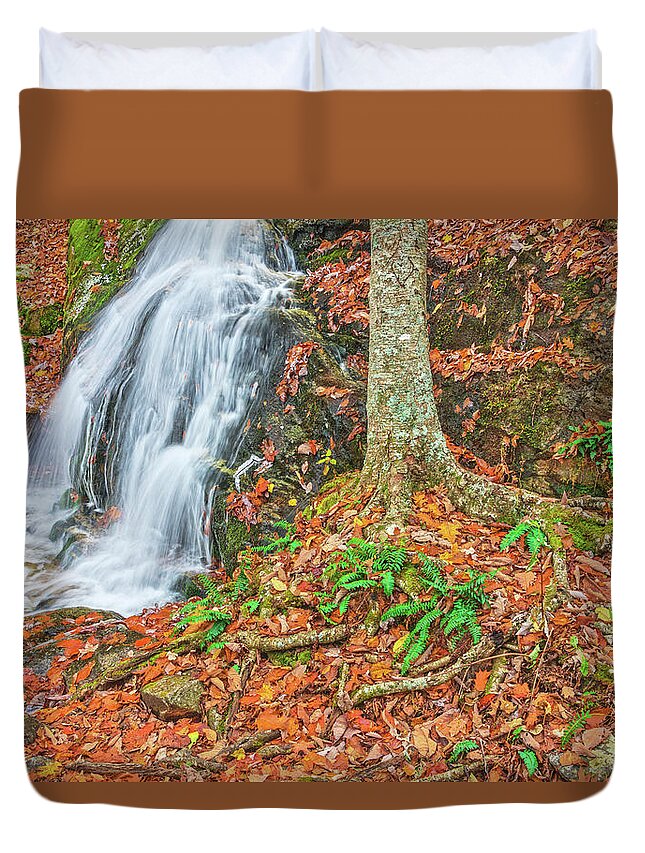 Crabtree Falls Duvet Cover featuring the photograph To Live Is To Suffer. To Survive Is To Find Some Meaning In Suffering. by Bijan Pirnia