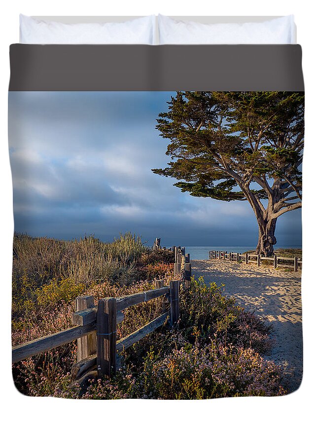 Monterey Duvet Cover featuring the photograph To the Beach by Derek Dean