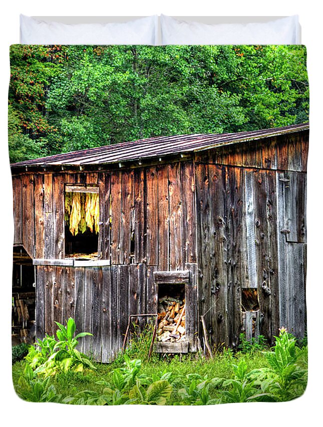 Tobacco Duvet Cover featuring the photograph Tobacco Barn by Dale R Carlson