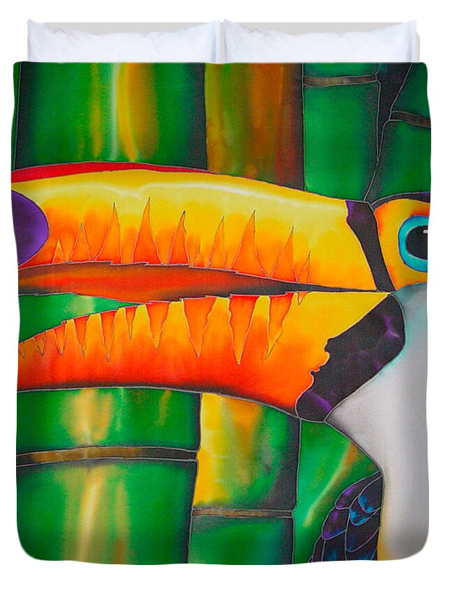Toco Toucan Duvet Cover featuring the painting Toco Toucan by Daniel Jean-Baptiste