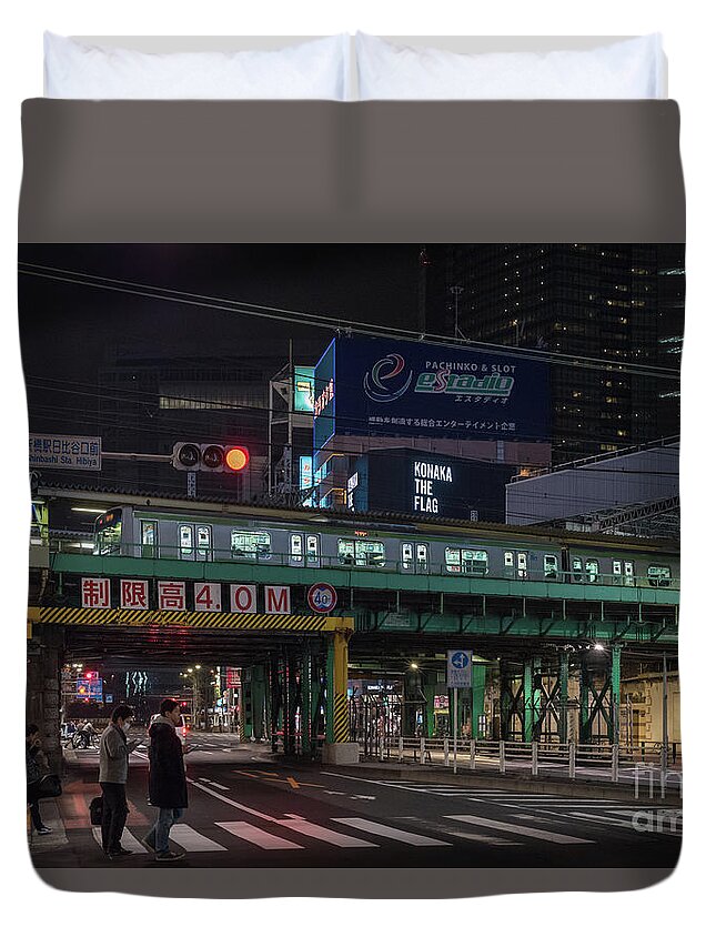 Tokyo Duvet Cover featuring the photograph Tokyo Metro by Perry Rodriguez