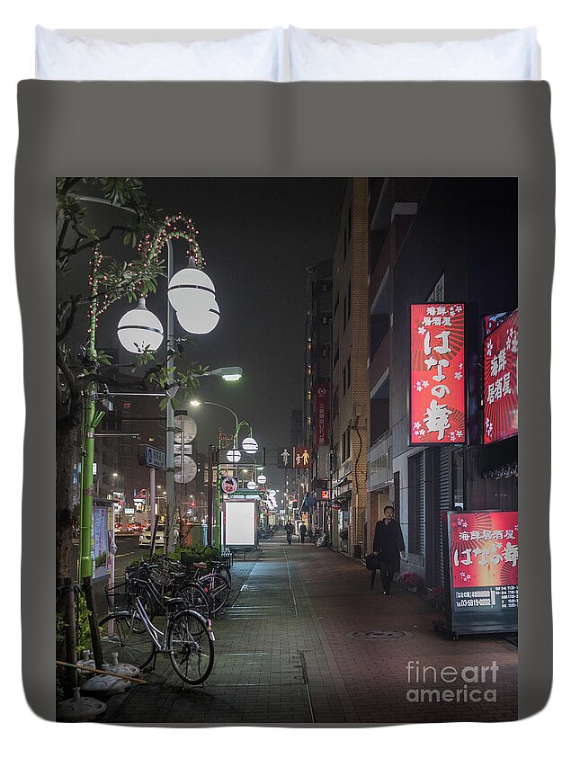 People Duvet Cover featuring the photograph Tokyo Streets, Asakusa, Japan by Perry Rodriguez