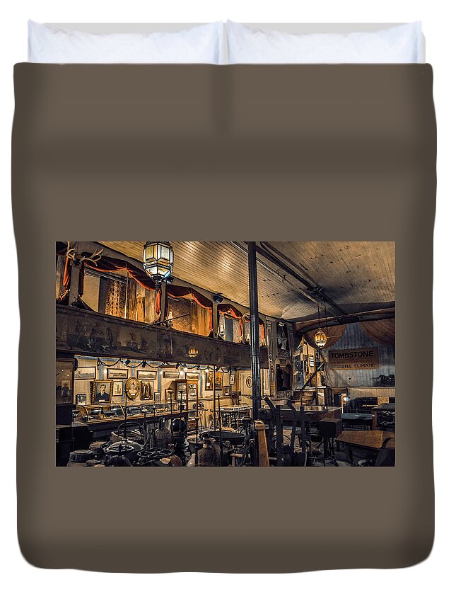 Tombstone Duvet Cover featuring the photograph Tombstone Bird Cage Theatre by Kyle Hanson