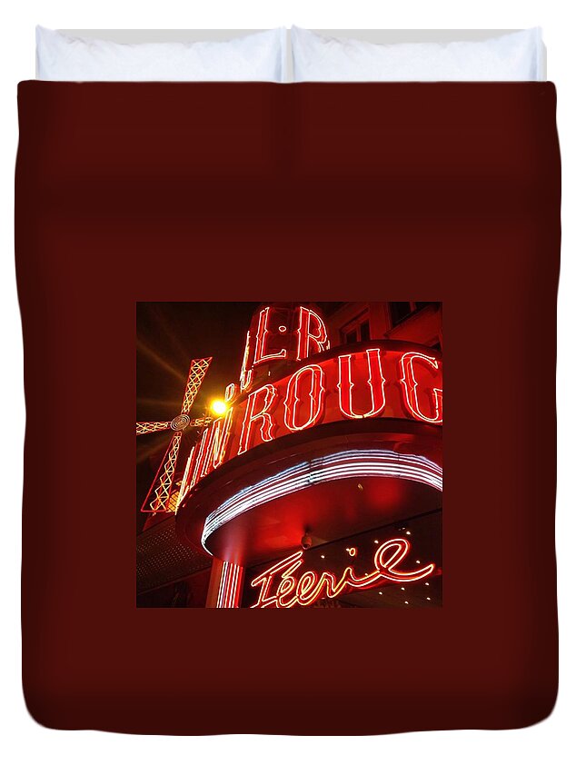 Windmill Duvet Cover featuring the photograph Took A Trip To The Moulin Rouge Thus by Charlotte Cooper