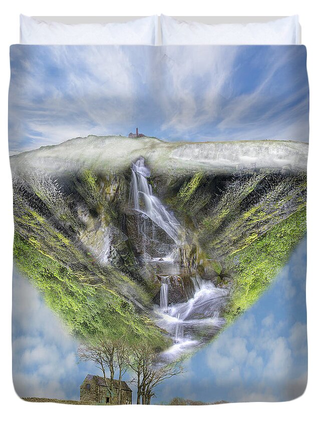 Surreal Duvet Cover featuring the digital art Top of the world by Steev Stamford