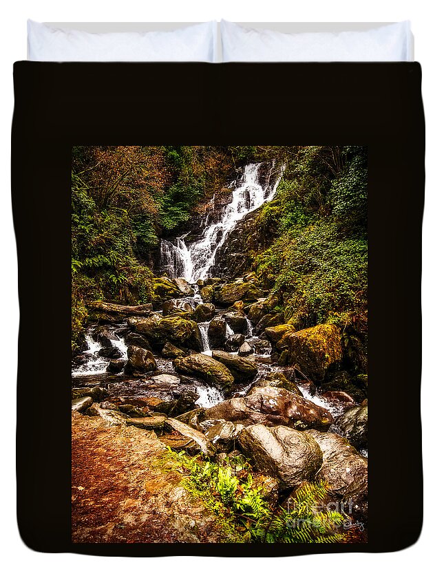 Torc Waterfall Duvet Cover featuring the photograph Torc Waterfall by Imagery by Charly