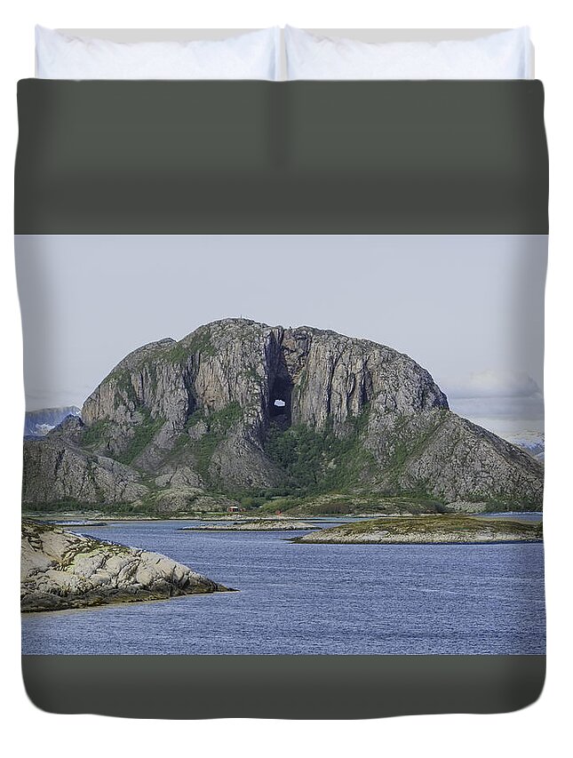 Norway Duvet Cover featuring the photograph Torghatten by Alan Toepfer