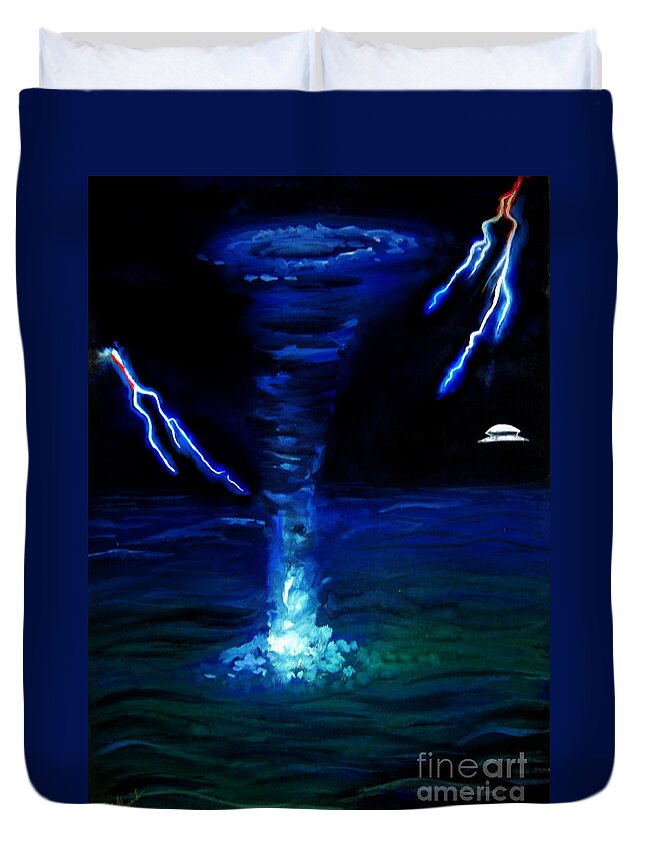 Tornado In The Ocean Duvet Cover For Sale By Sofia Metal Queen