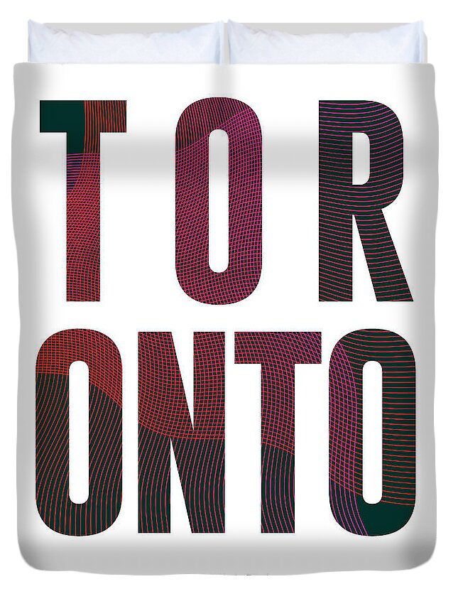 Toronto Duvet Cover featuring the mixed media Toronto, Canada - City Name Typography - Minimalist City Posters by Studio Grafiikka