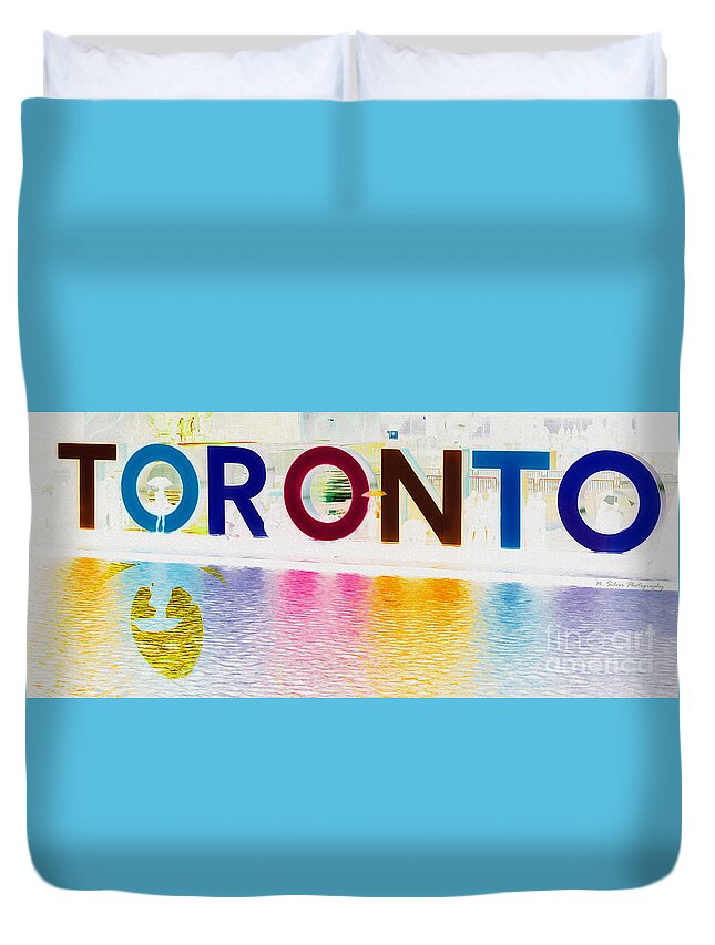 Toronto Sign In Muted Colours Duvet Cover For Sale By Nina Silver