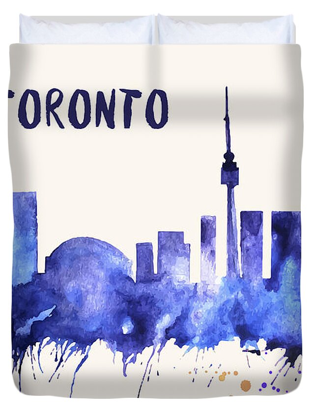 Toronto Skyline Watercolor Poster Cityscape Painting Artwork