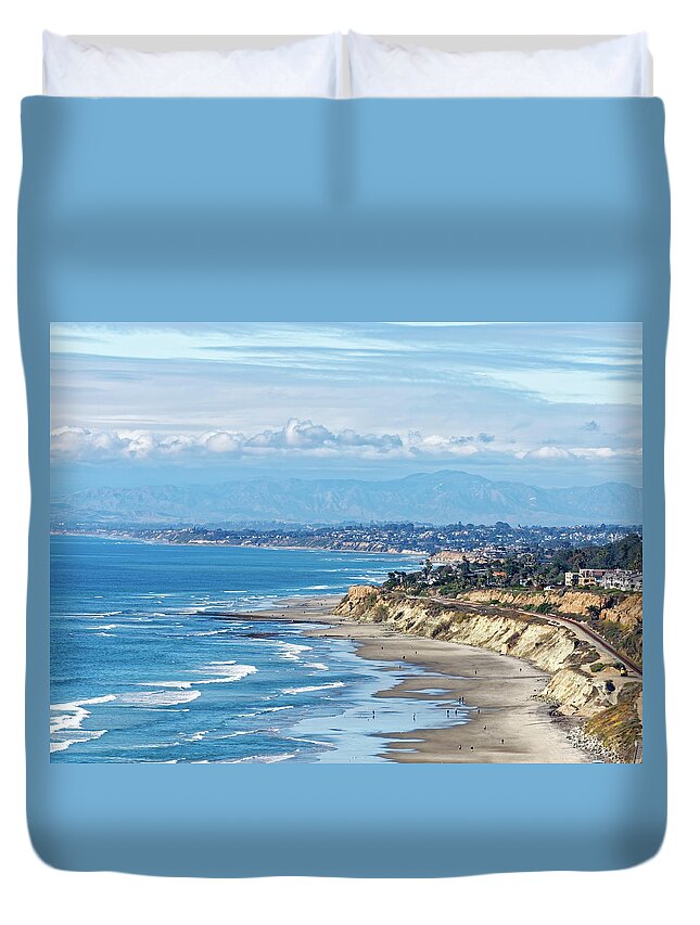 Landscape Duvet Cover featuring the photograph Torrey Pines by Peter Ponzio