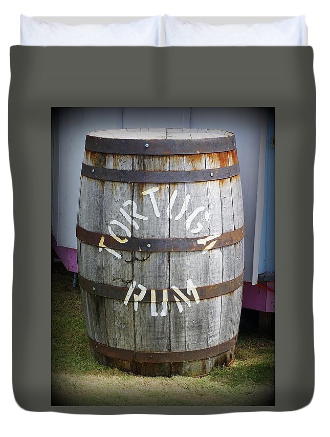 Rum Duvet Cover featuring the photograph Tortuga Rum by Laurie Perry