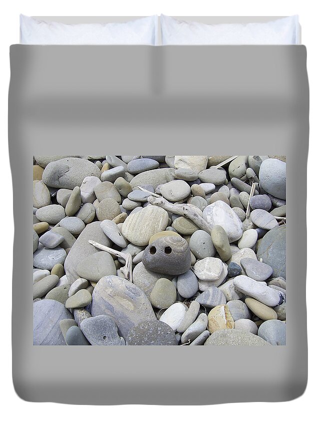 Toting Duvet Cover featuring the photograph Toting Rocks - In the eyes of the beholder by Barbara St Jean