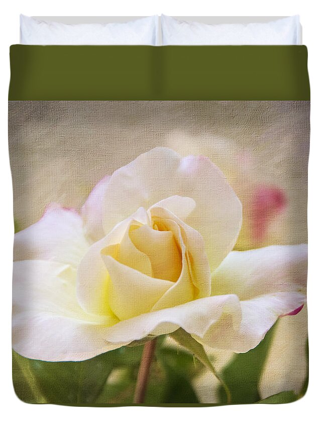Rose Duvet Cover featuring the photograph Touch Of Pink by Cathy Kovarik
